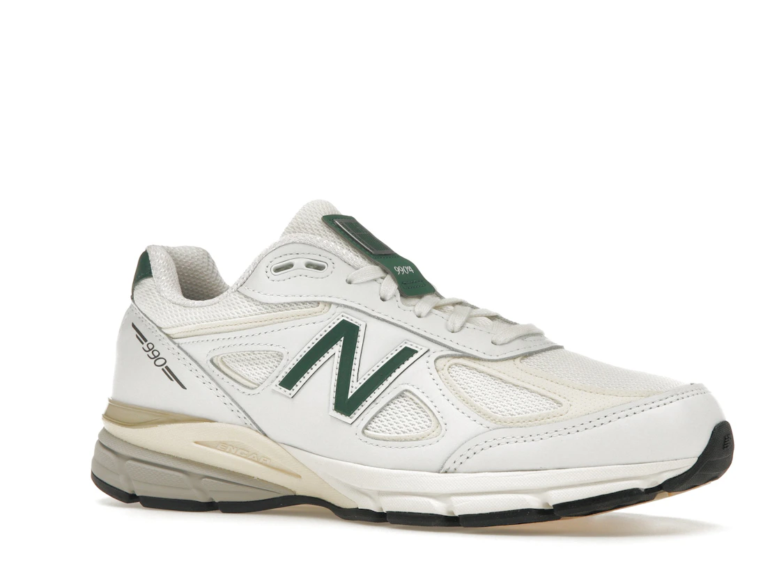 Vue 4 de New Balance 990v4 MiUSA White Green