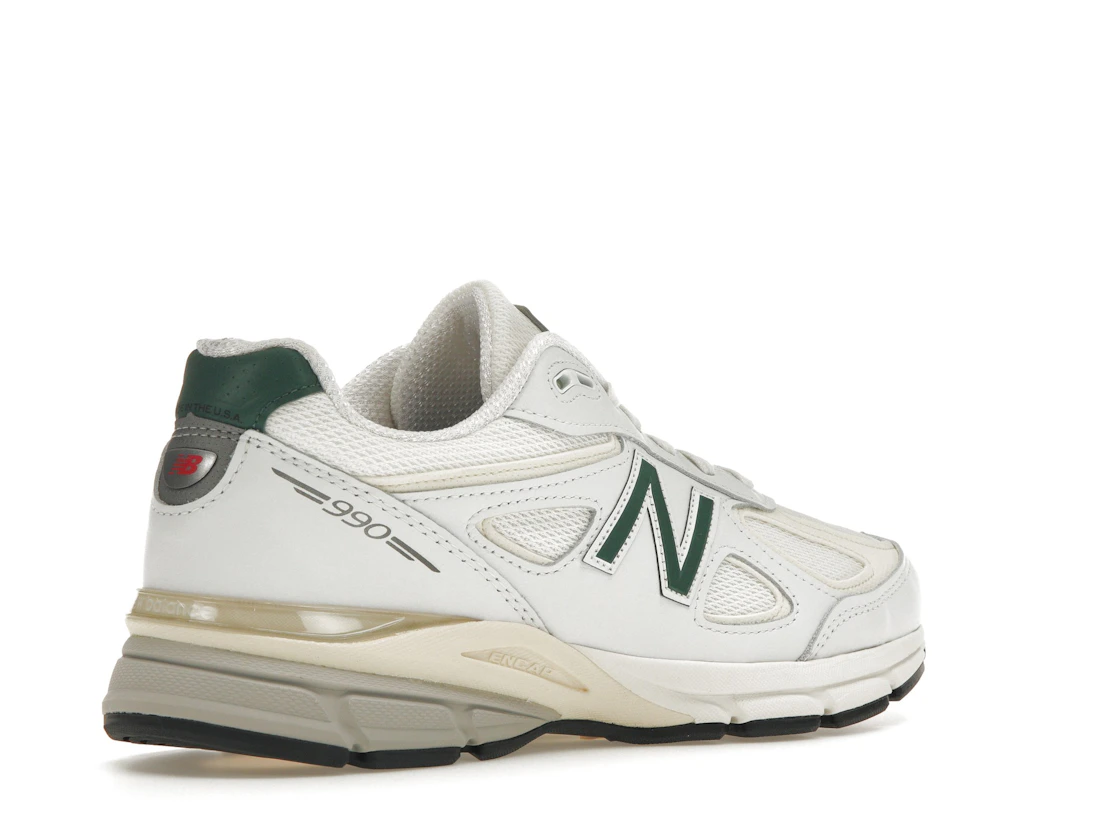 Vue 33 de New Balance 990v4 MiUSA White Green