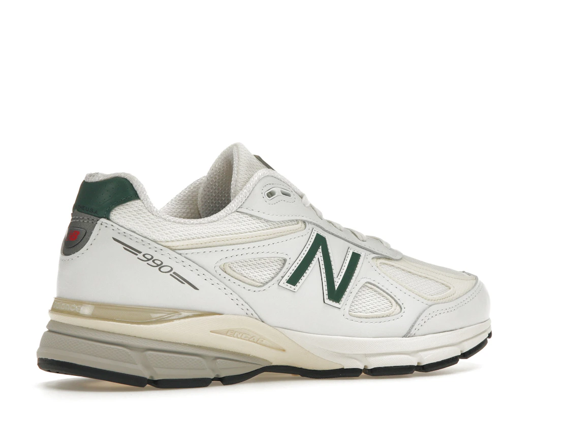 Vue 34 de New Balance 990v4 MiUSA White Green