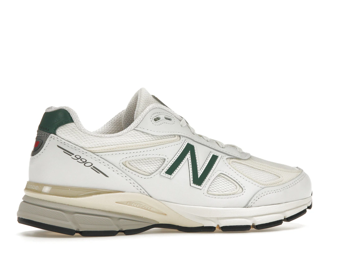 Vue 35 de New Balance 990v4 MiUSA White Green