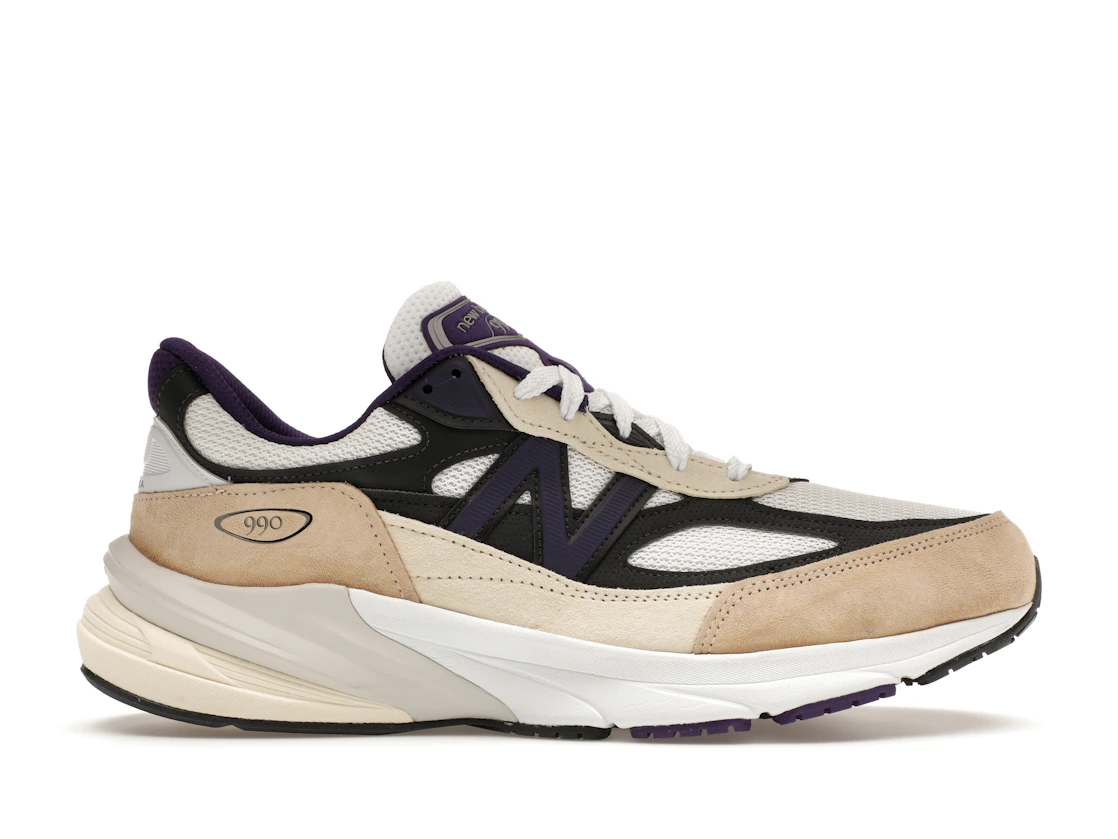 Vue 1 de New Balance 990v6 MiUSA Teddy Santis White Black Plum