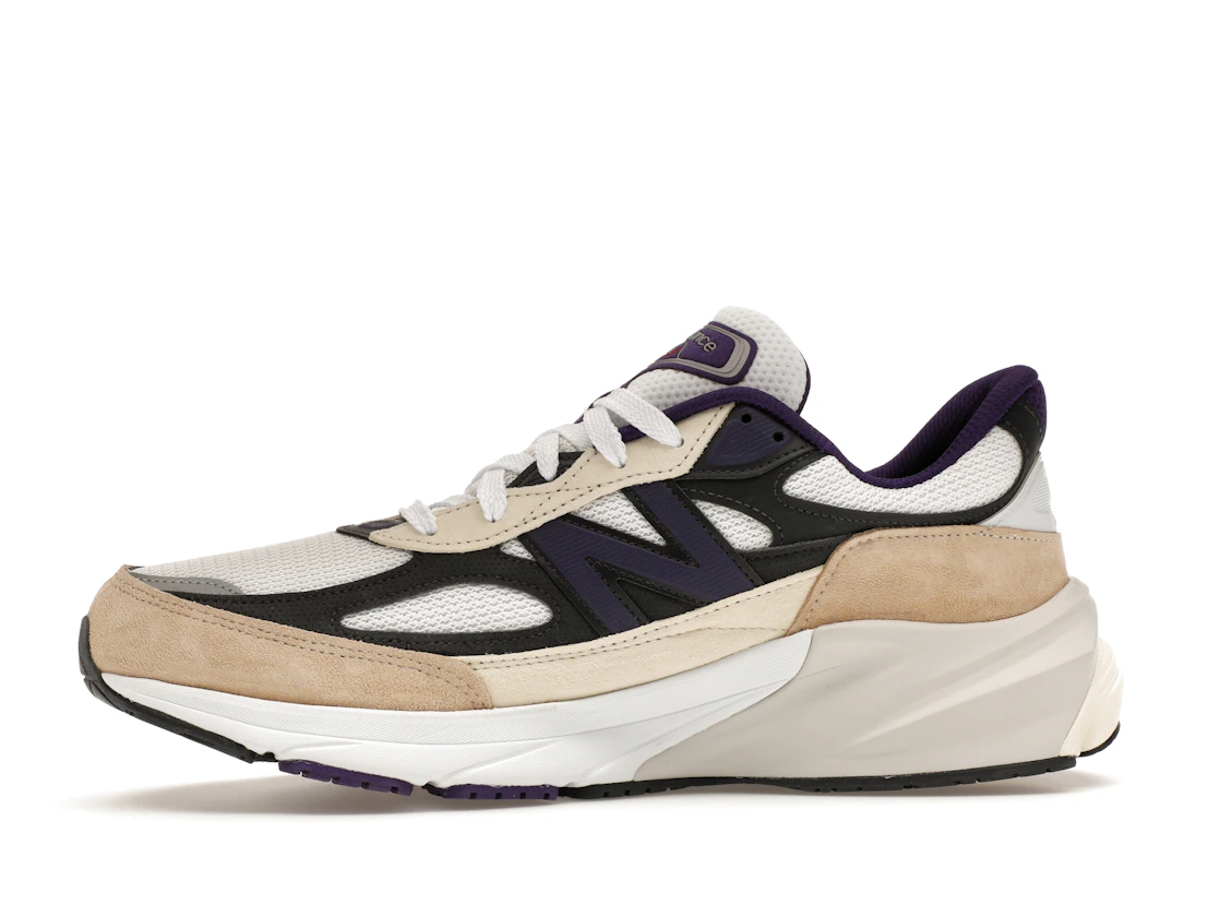 Vue 18 de New Balance 990v6 MiUSA Teddy Santis White Black Plum