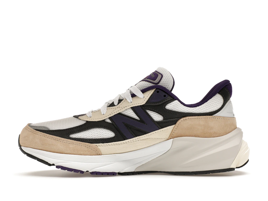 Vue 19 de New Balance 990v6 MiUSA Teddy Santis White Black Plum