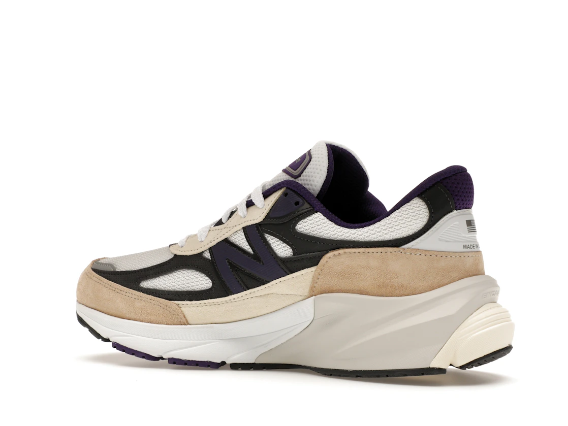 Vue 22 de New Balance 990v6 MiUSA Teddy Santis White Black Plum