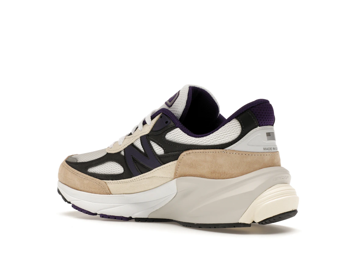 Vue 23 de New Balance 990v6 MiUSA Teddy Santis White Black Plum
