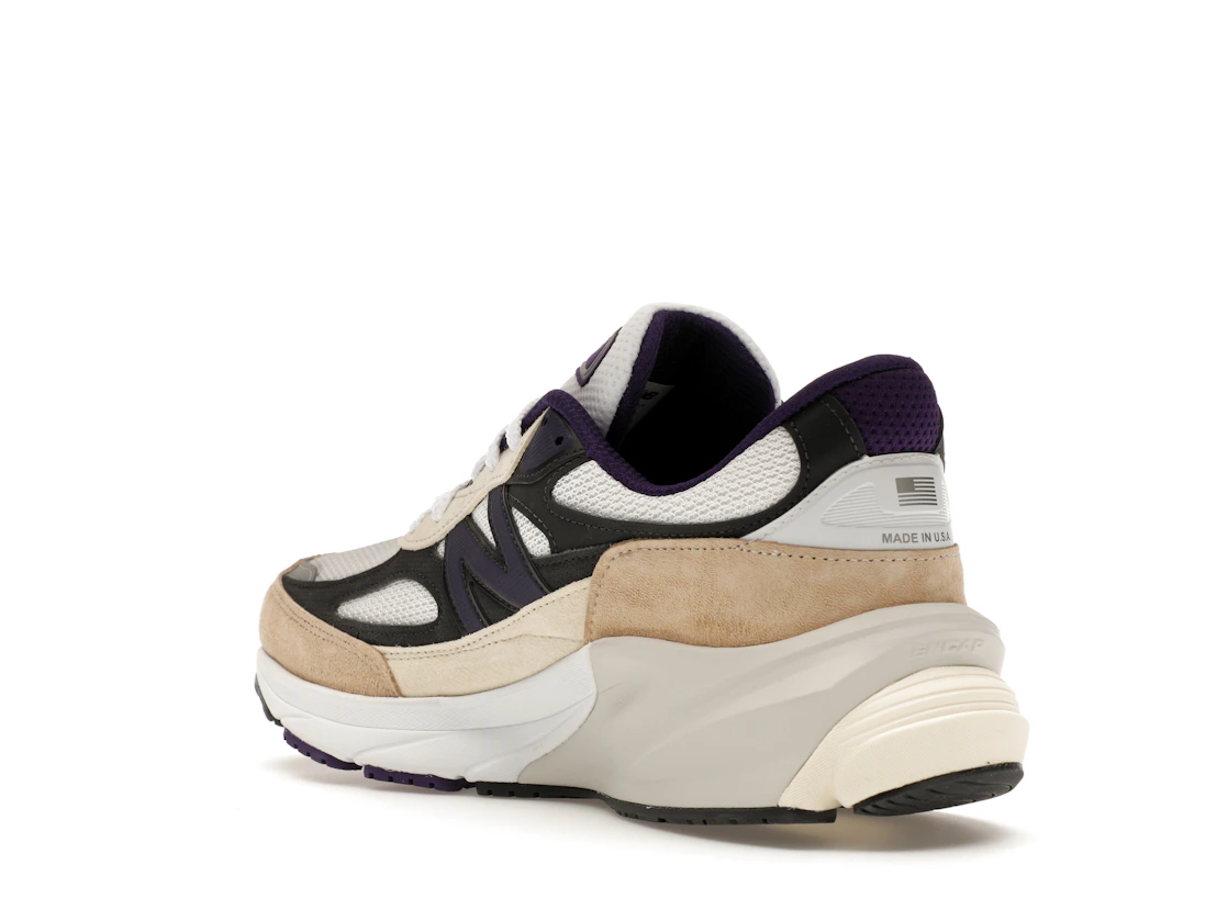Vue 24 de New Balance 990v6 MiUSA Teddy Santis White Black Plum