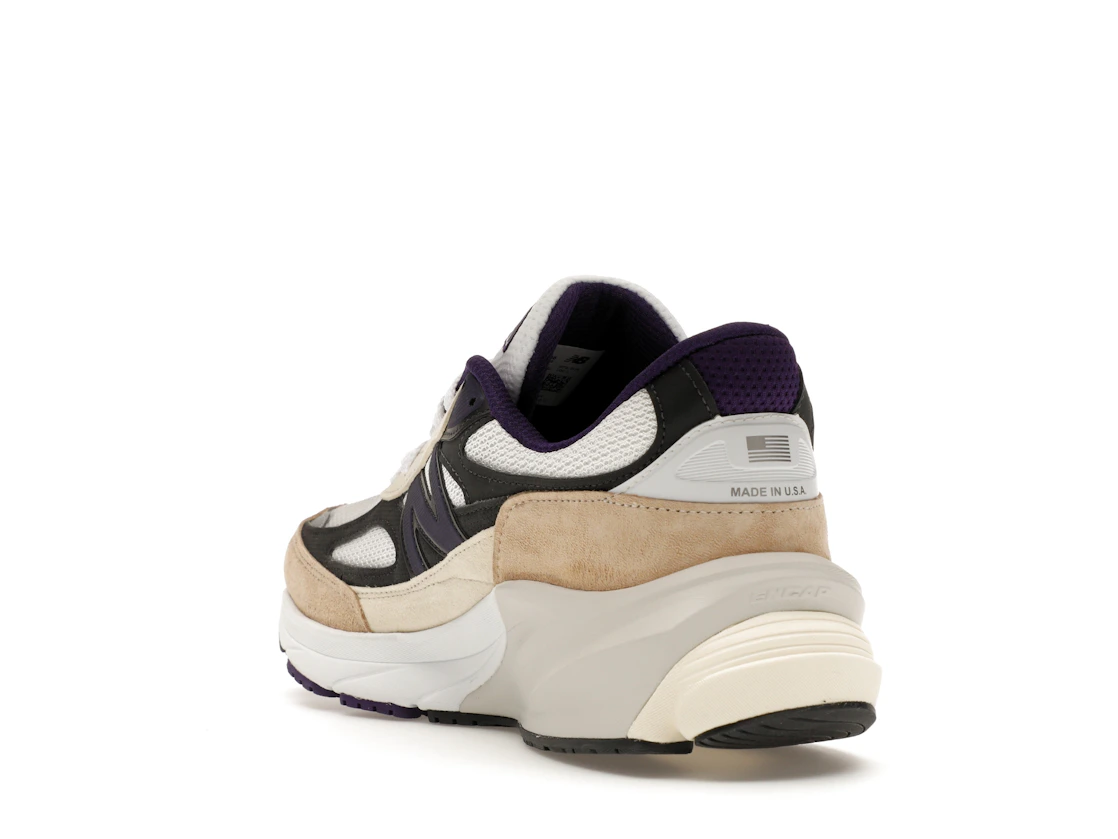 Vue 25 de New Balance 990v6 MiUSA Teddy Santis White Black Plum