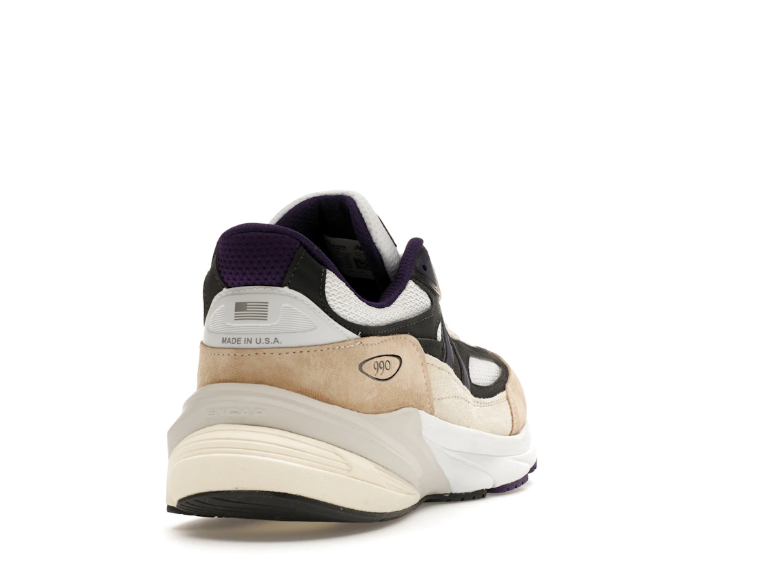 Vue 30 de New Balance 990v6 MiUSA Teddy Santis White Black Plum