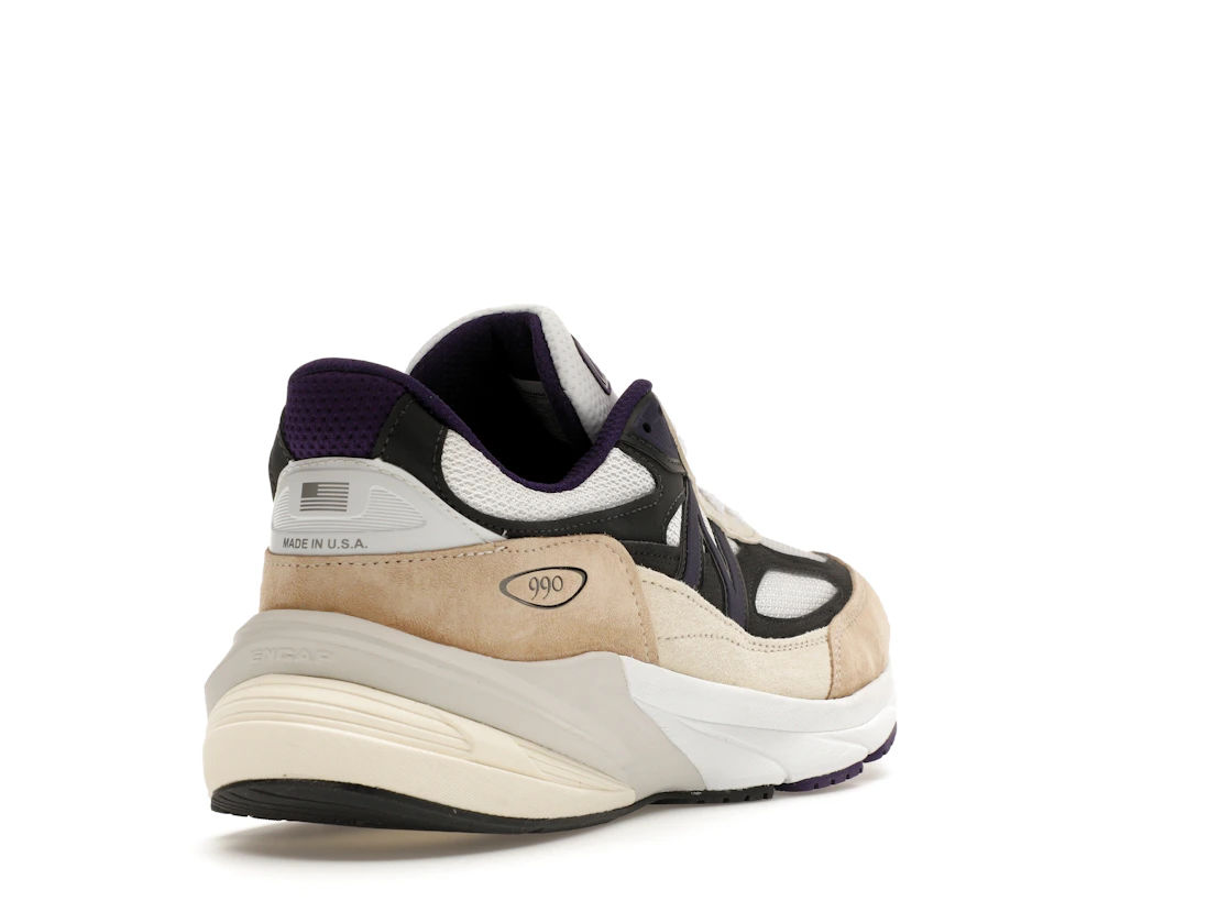 Vue 31 de New Balance 990v6 MiUSA Teddy Santis White Black Plum