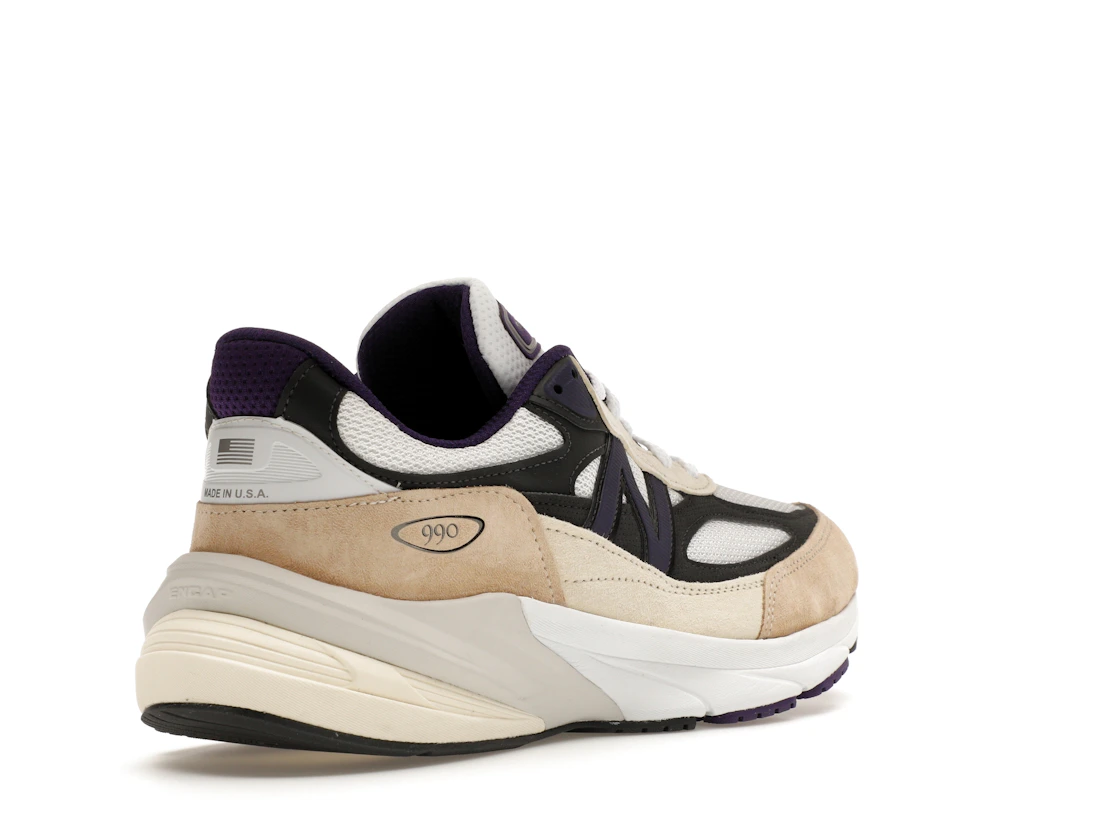 Vue 32 de New Balance 990v6 MiUSA Teddy Santis White Black Plum