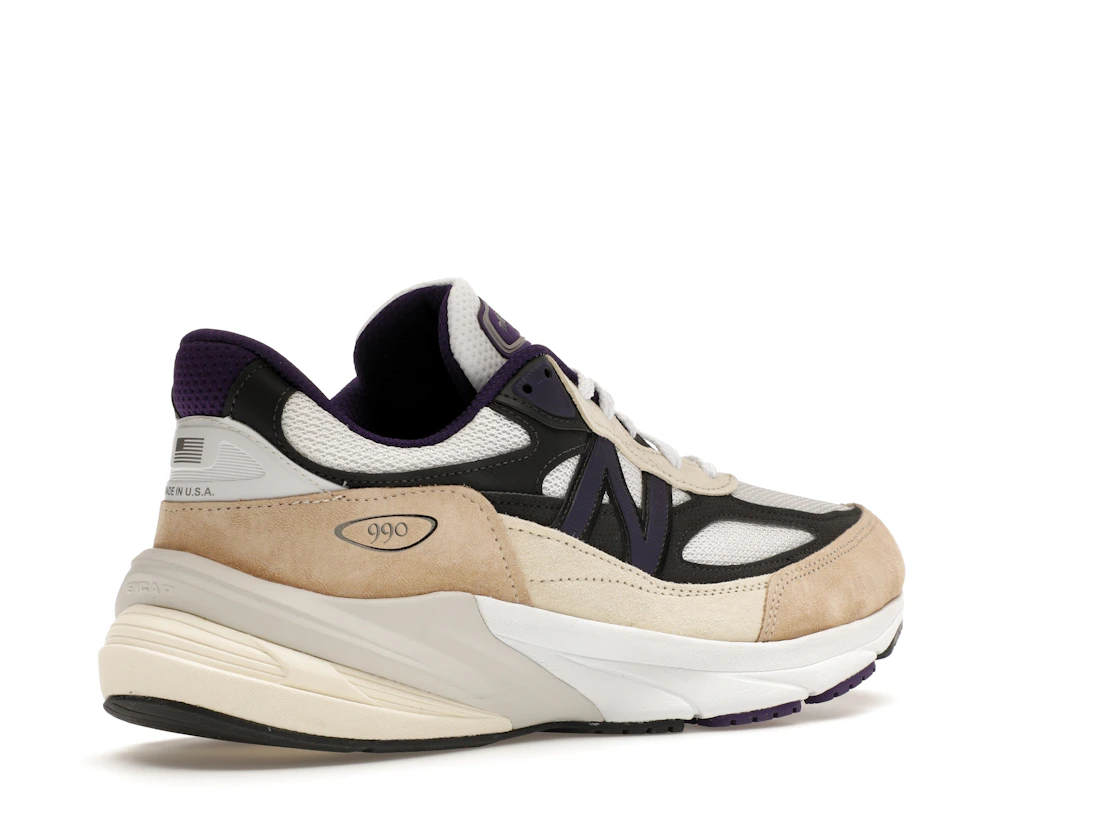Vue 33 de New Balance 990v6 MiUSA Teddy Santis White Black Plum