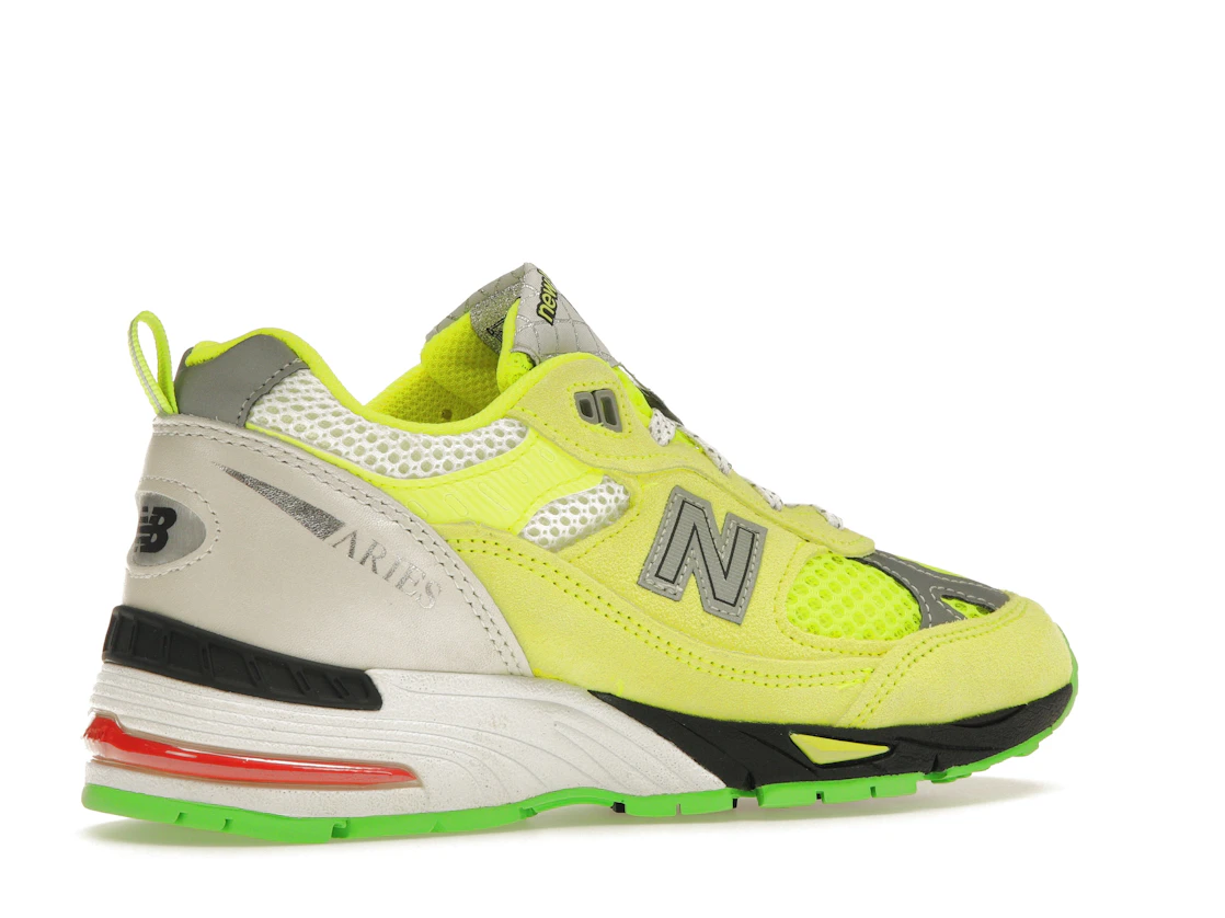 Vue 34 de New Balance 991 MiUK Aries Neon