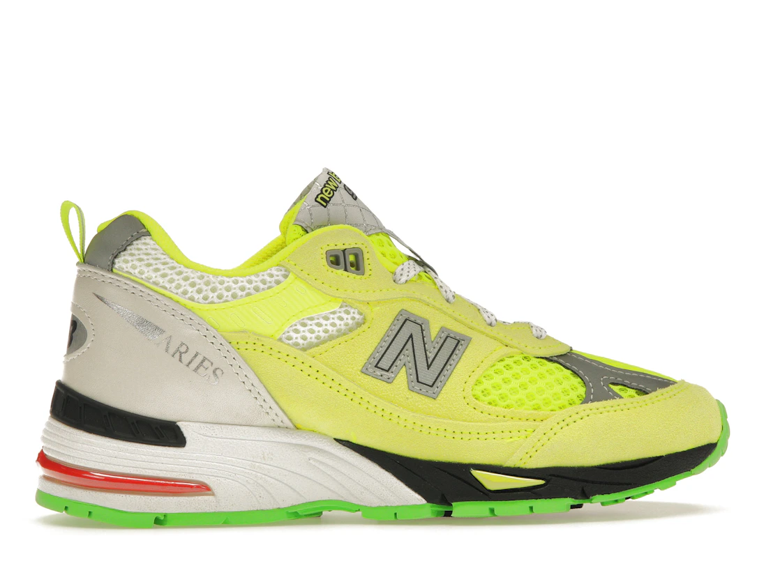 Vue 36 de New Balance 991 MiUK Aries Neon