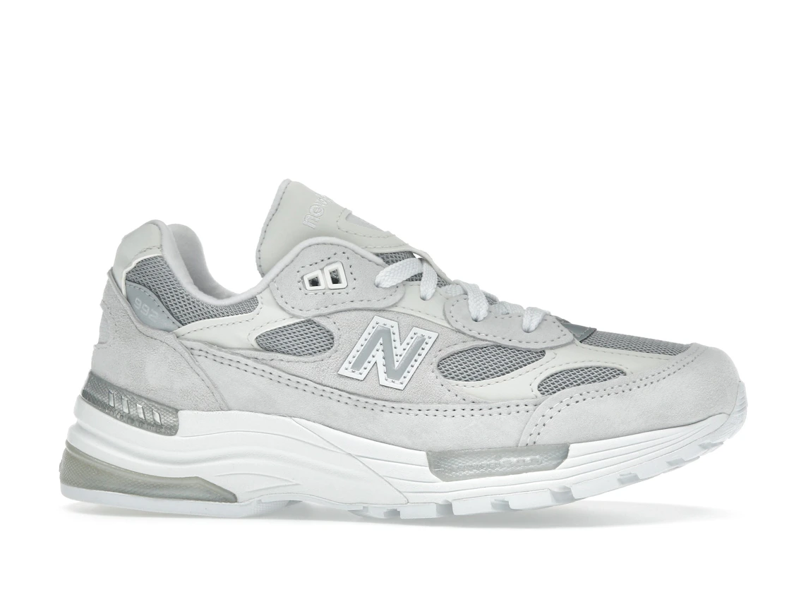 Vue 2 de New Balance 992 MiUSA White Reflection