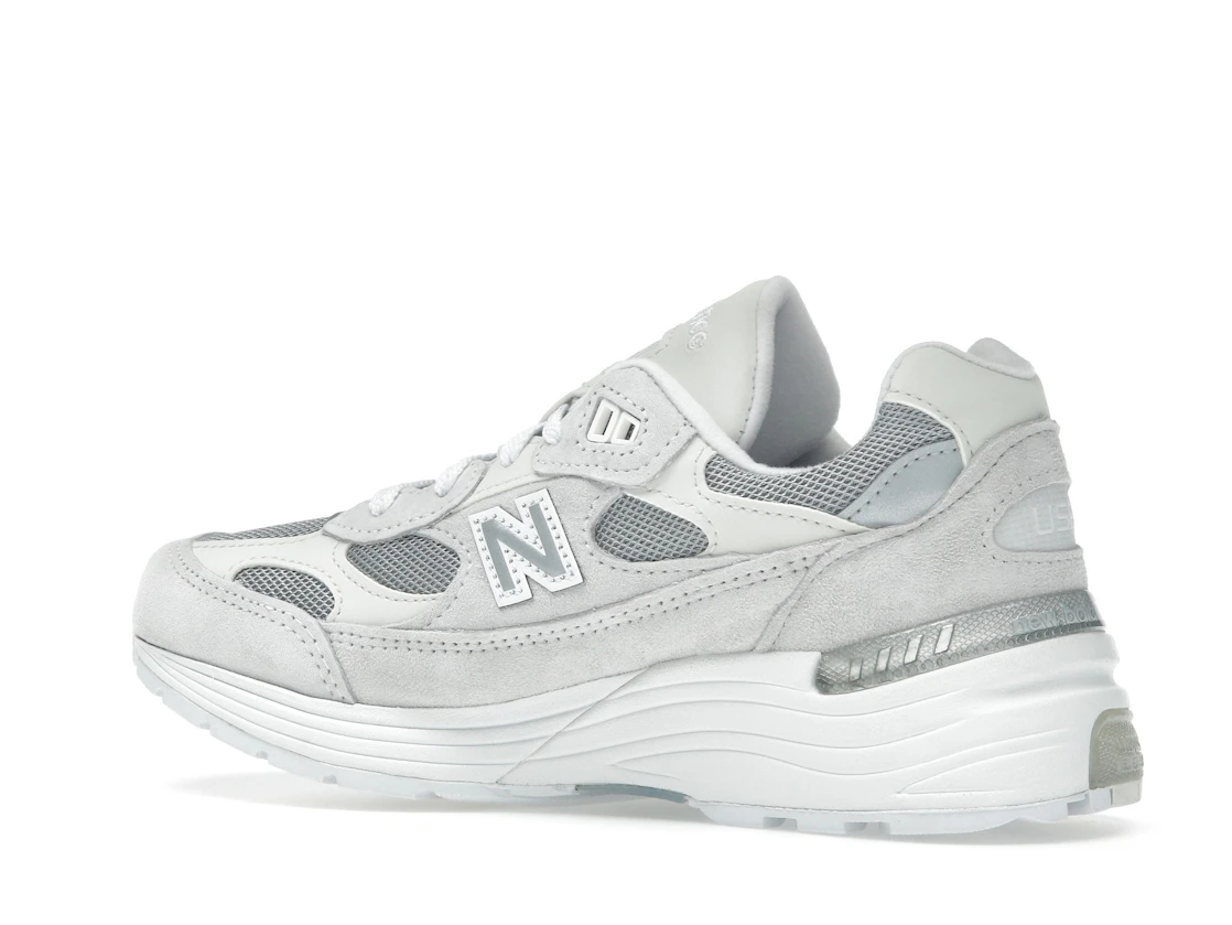 Vue 22 de New Balance 992 MiUSA White Reflection