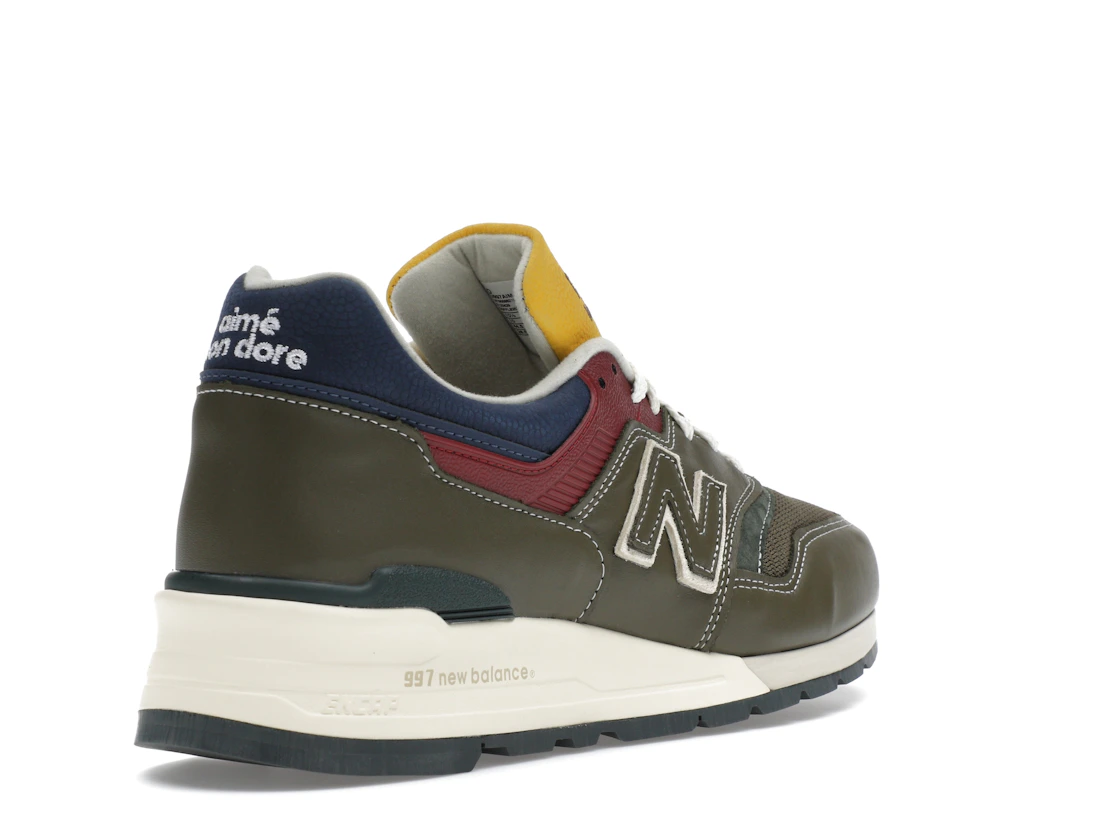 Vue 32 de New Balance 997 MiUSA Aimé Leon Dore Dark Moss Angora