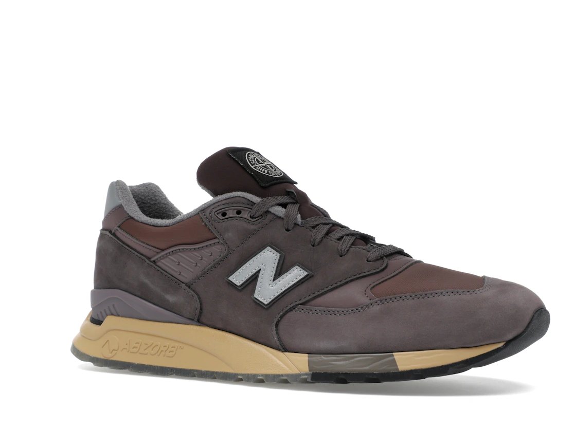 Vue 4 de New Balance 998 MiUSA Stone Island Raso Gommato