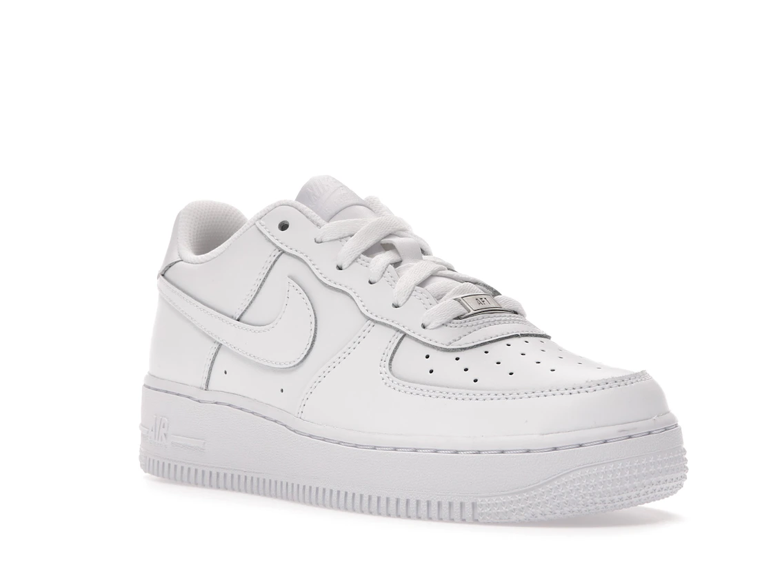 Vue 6 de Nike Air Force 1 Low LE Triple White (GS)