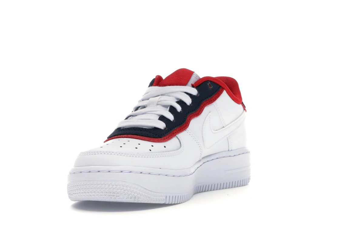 Vue 13 de Nike Air Force 1 Low Double Layer White Obsidian Red (GS)