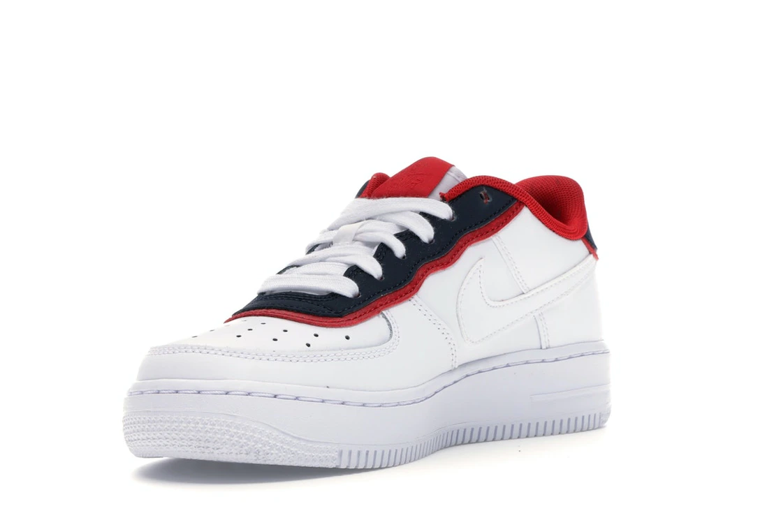 Vue 14 de Nike Air Force 1 Low Double Layer White Obsidian Red (GS)