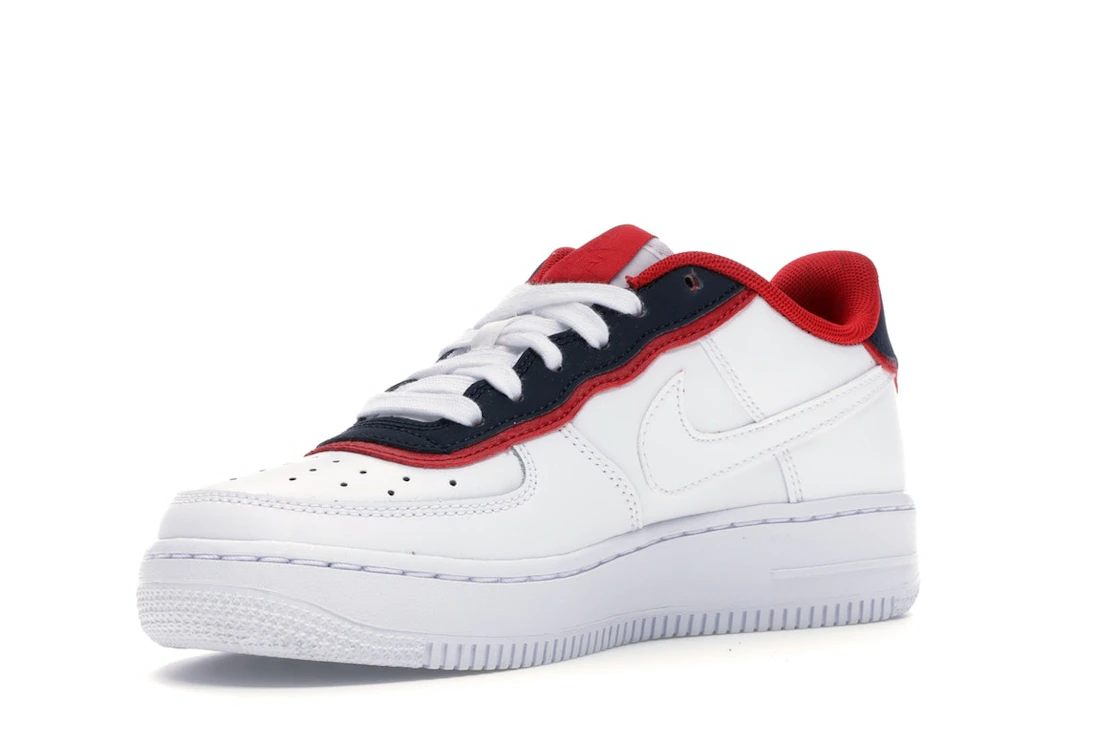 Vue 15 de Nike Air Force 1 Low Double Layer White Obsidian Red (GS)
