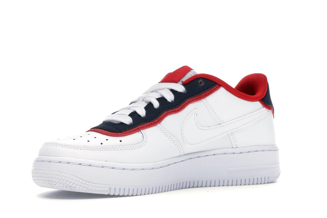 Vue 16 de Nike Air Force 1 Low Double Layer White Obsidian Red (GS)