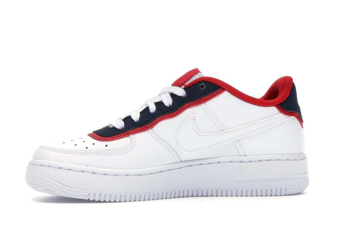 Vue 18 de Nike Air Force 1 Low Double Layer White Obsidian Red (GS)