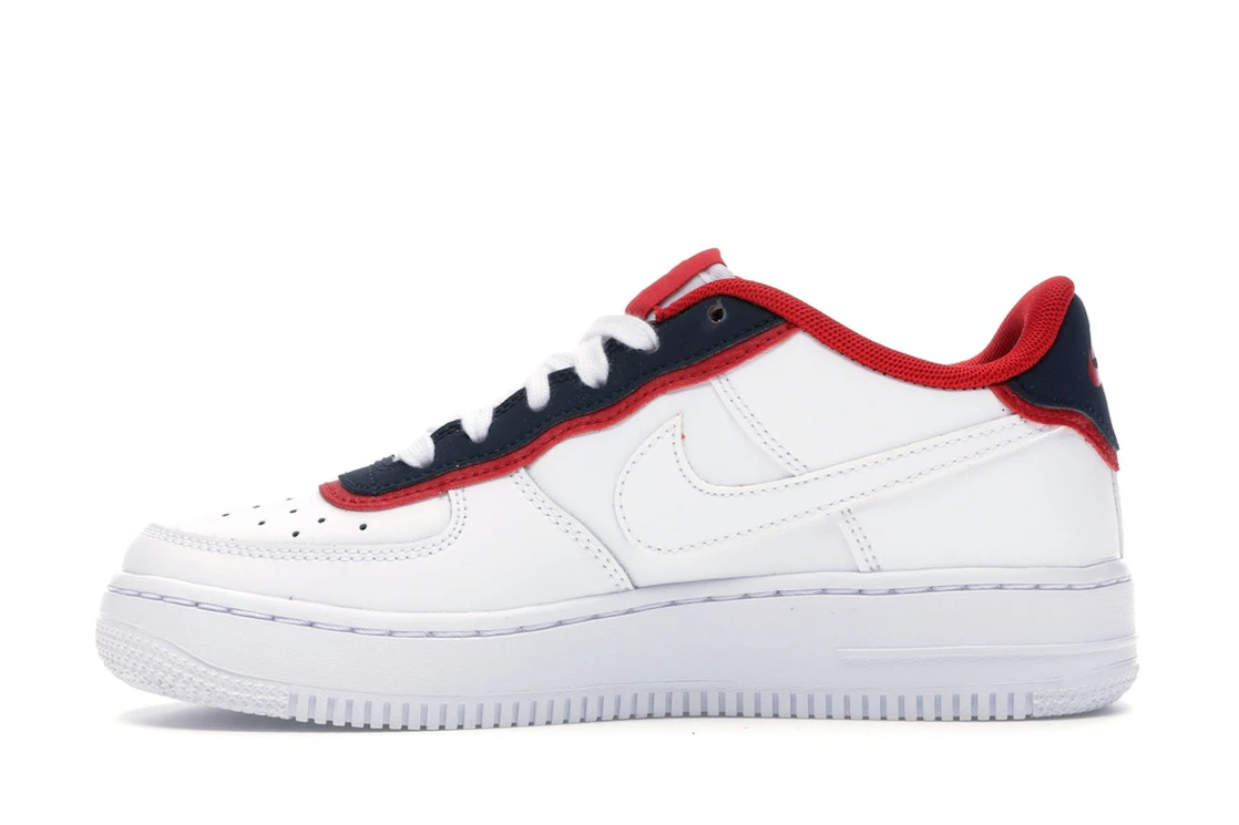Vue 19 de Nike Air Force 1 Low Double Layer White Obsidian Red (GS)