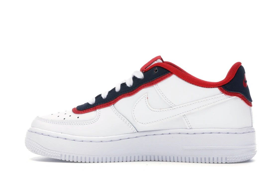 Vue 20 de Nike Air Force 1 Low Double Layer White Obsidian Red (GS)