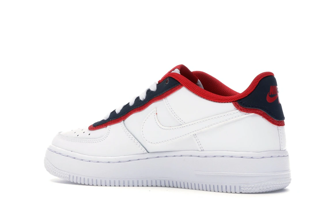 Vue 22 de Nike Air Force 1 Low Double Layer White Obsidian Red (GS)