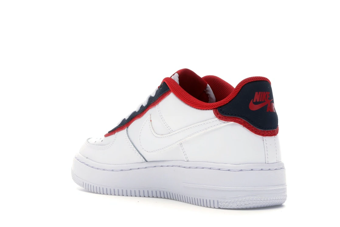 Vue 24 de Nike Air Force 1 Low Double Layer White Obsidian Red (GS)