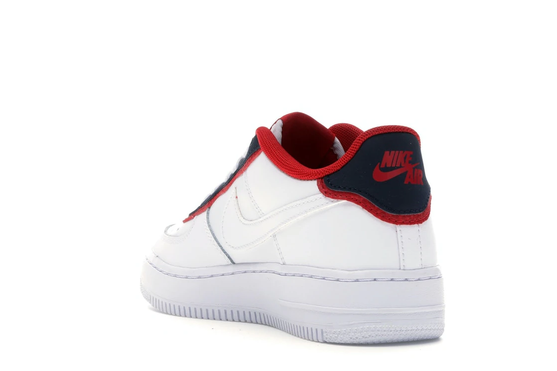 Vue 25 de Nike Air Force 1 Low Double Layer White Obsidian Red (GS)