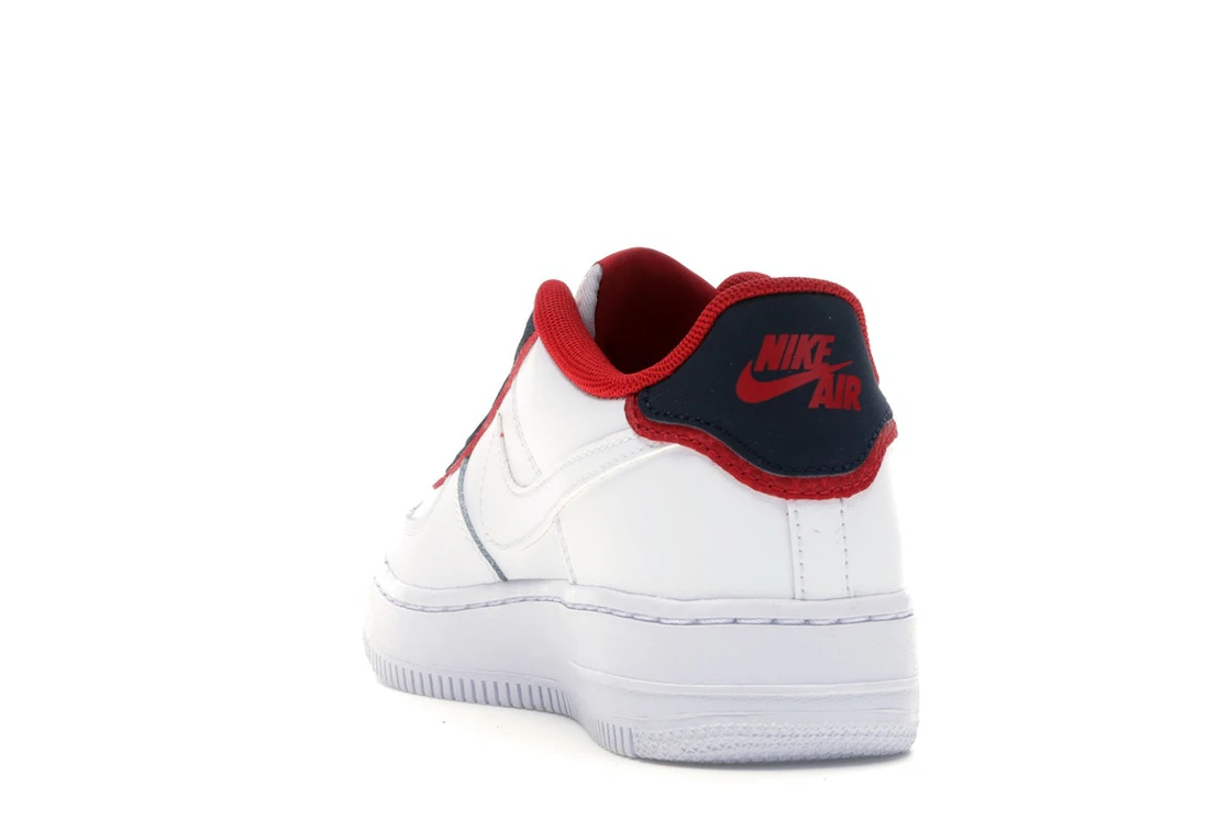 Vue 26 de Nike Air Force 1 Low Double Layer White Obsidian Red (GS)