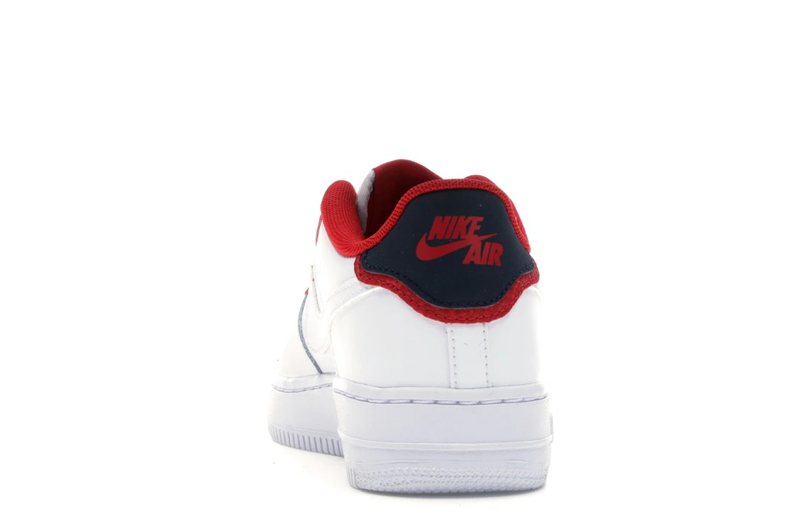 Vue 27 de Nike Air Force 1 Low Double Layer White Obsidian Red (GS)