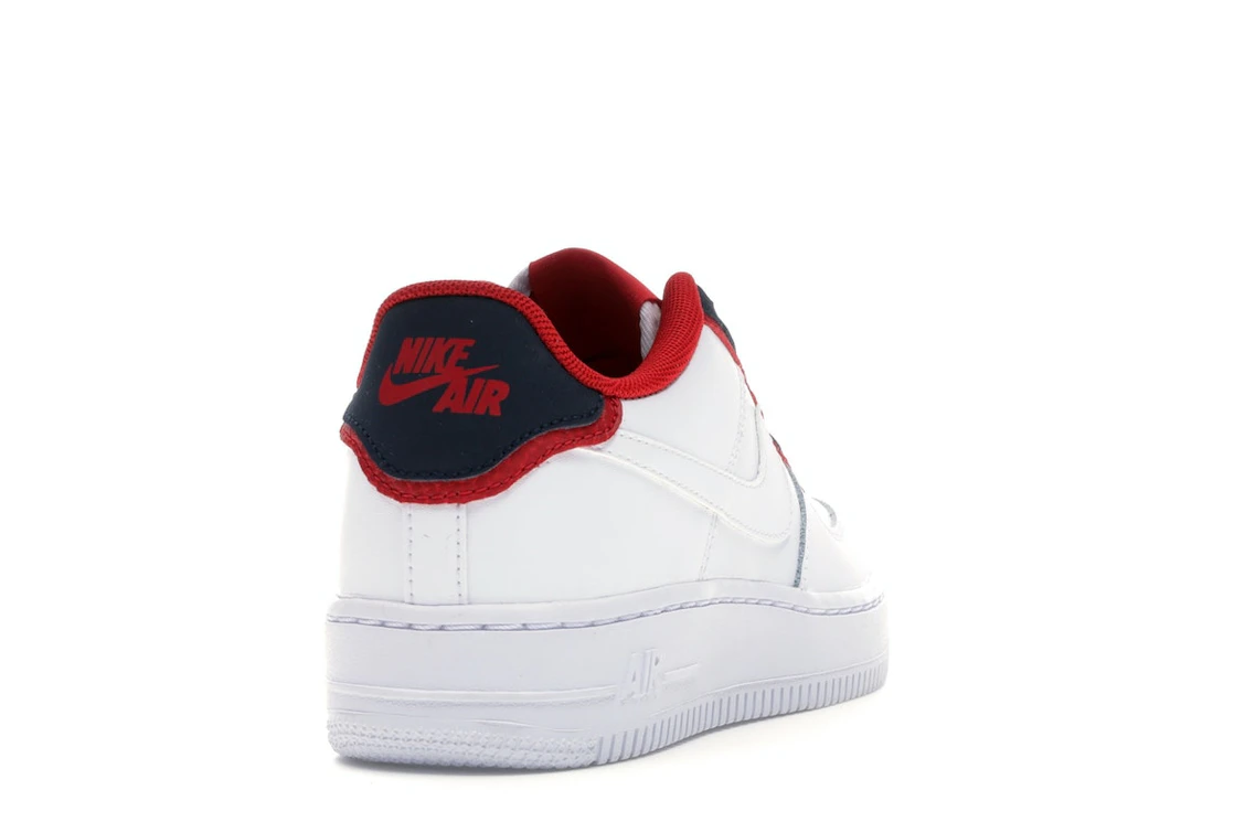 Vue 30 de Nike Air Force 1 Low Double Layer White Obsidian Red (GS)