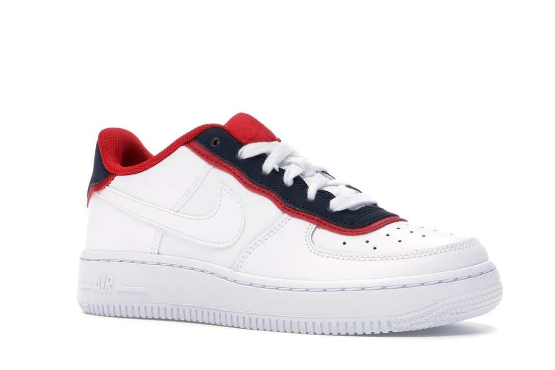 Vue 4 de Nike Air Force 1 Low Double Layer White Obsidian Red (GS)