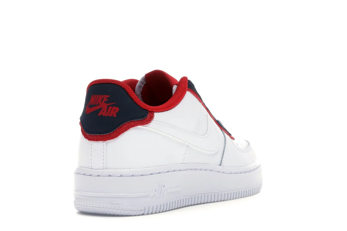 Vue 31 de Nike Air Force 1 Low Double Layer White Obsidian Red (GS)