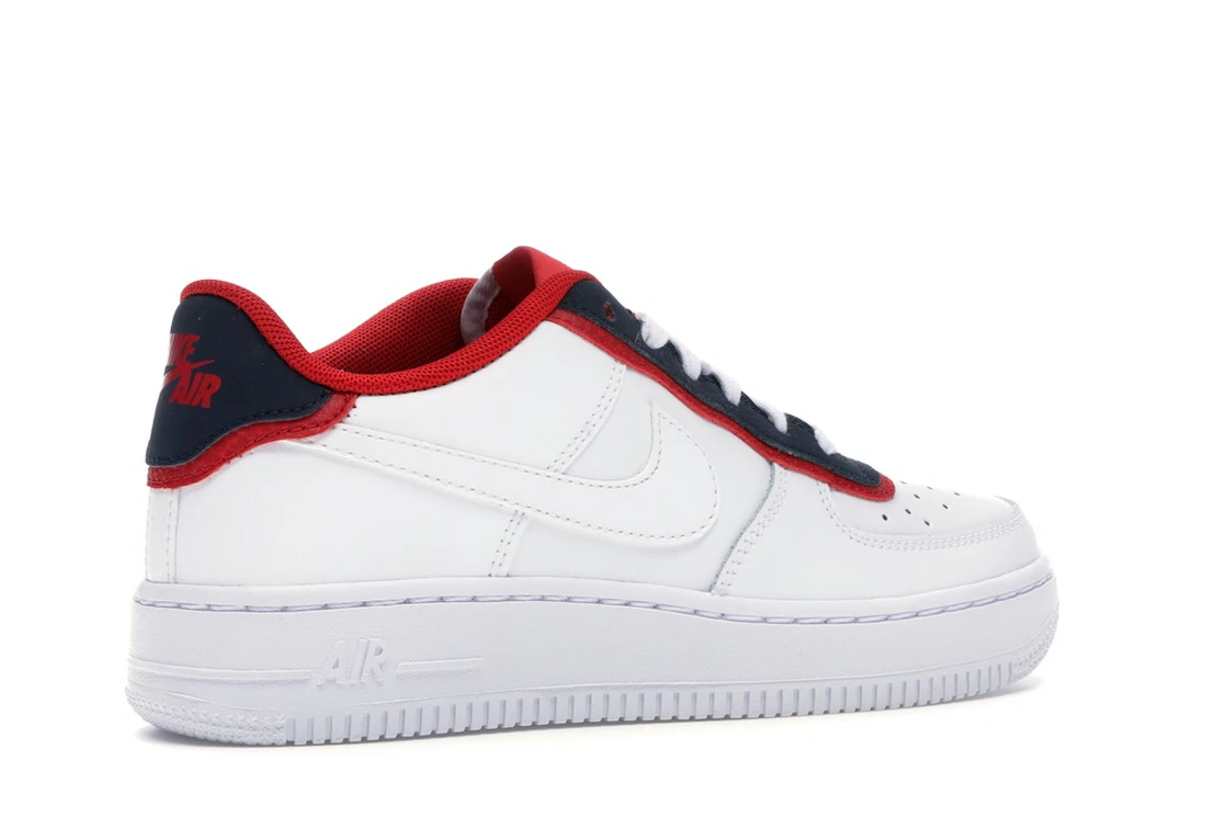 Vue 34 de Nike Air Force 1 Low Double Layer White Obsidian Red (GS)