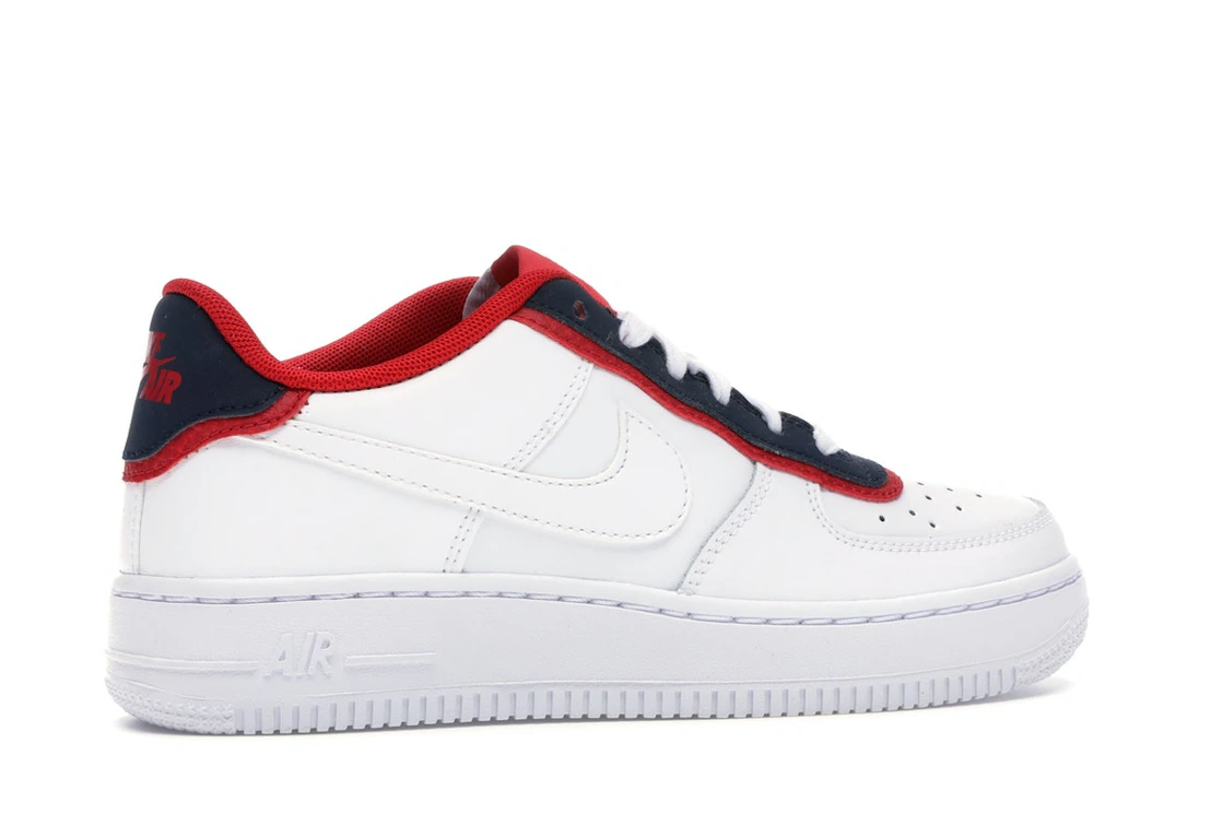Vue 35 de Nike Air Force 1 Low Double Layer White Obsidian Red (GS)