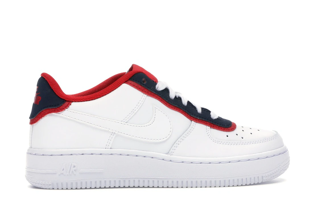 Vue 36 de Nike Air Force 1 Low Double Layer White Obsidian Red (GS)