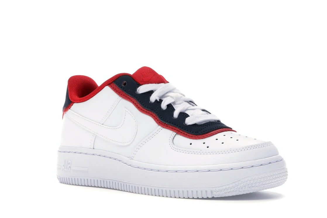 Vue 5 de Nike Air Force 1 Low Double Layer White Obsidian Red (GS)