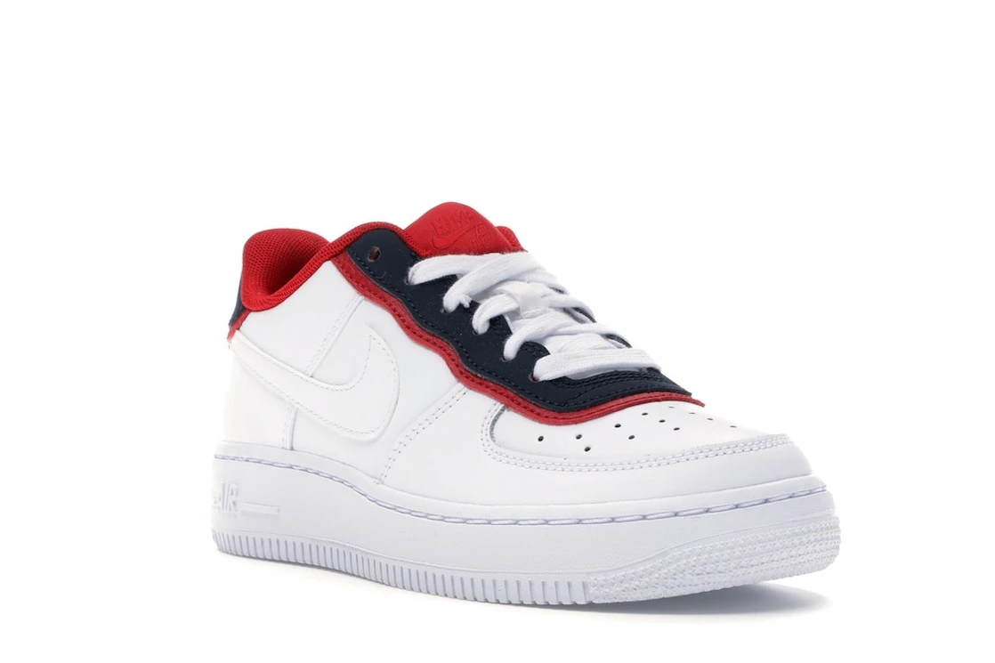 Vue 6 de Nike Air Force 1 Low Double Layer White Obsidian Red (GS)