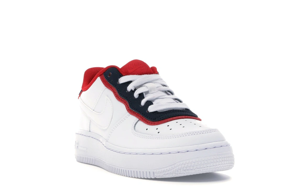 Vue 7 de Nike Air Force 1 Low Double Layer White Obsidian Red (GS)