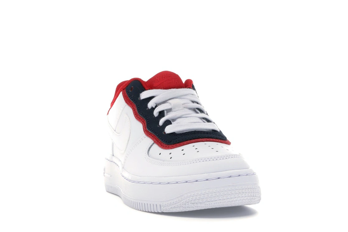 Vue 8 de Nike Air Force 1 Low Double Layer White Obsidian Red (GS)