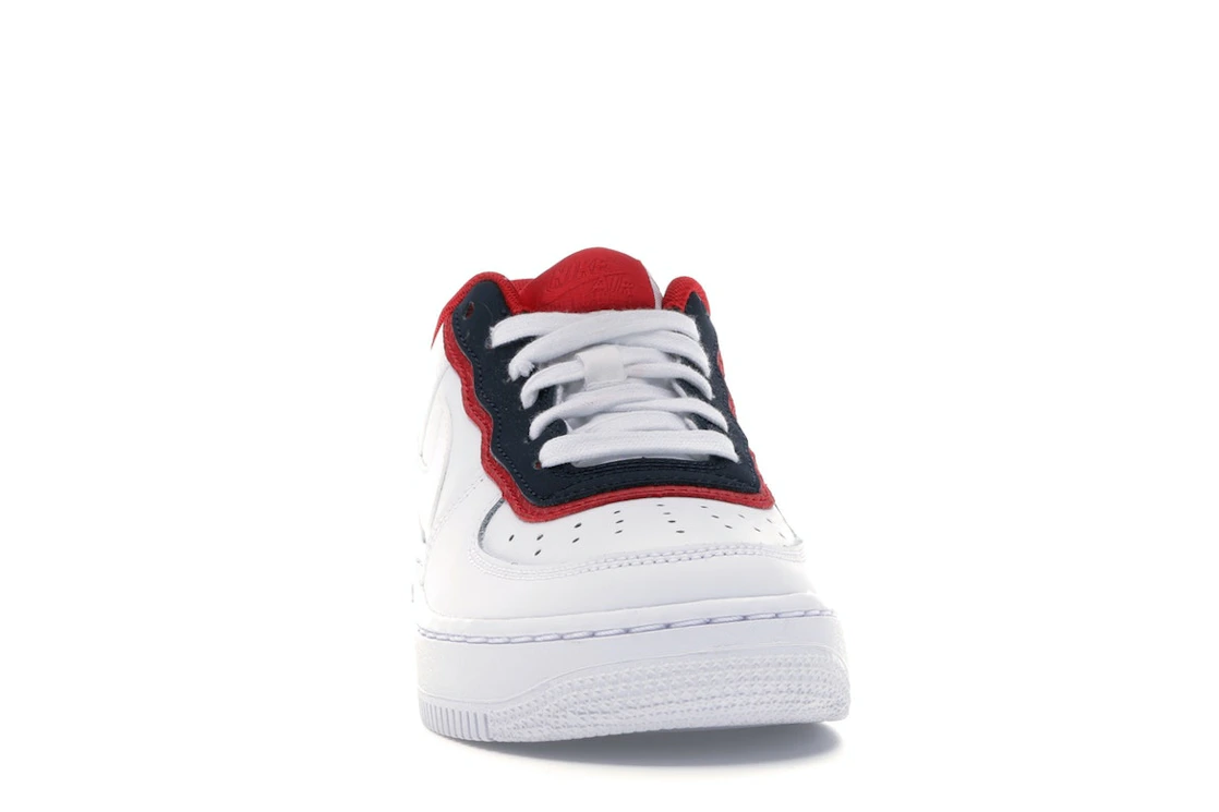 Vue 9 de Nike Air Force 1 Low Double Layer White Obsidian Red (GS)