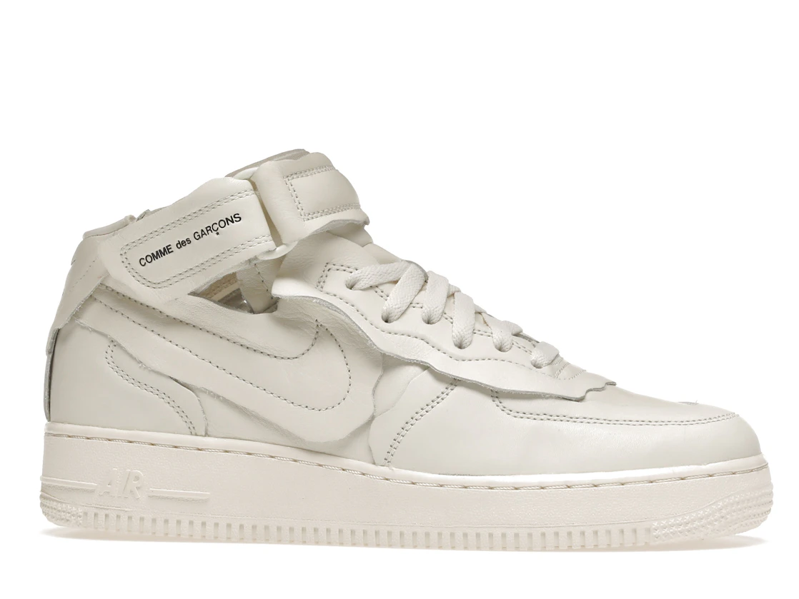 Vue 2 de Nike Air Force 1 Mid Comme des Garcons White