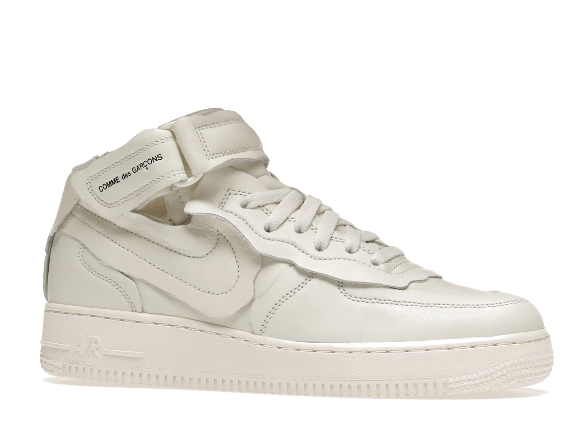 Vue 3 de Nike Air Force 1 Mid Comme des Garcons White