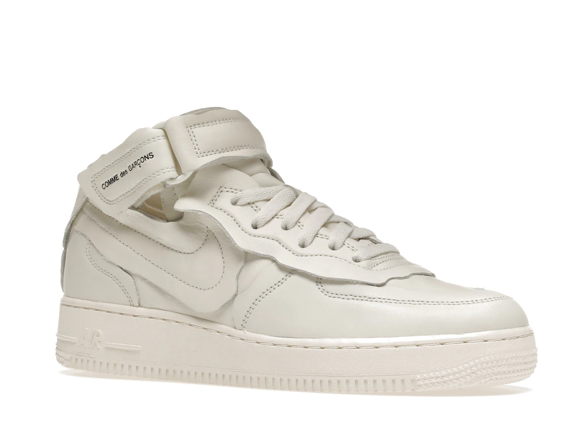 Vue 4 de Nike Air Force 1 Mid Comme des Garcons White