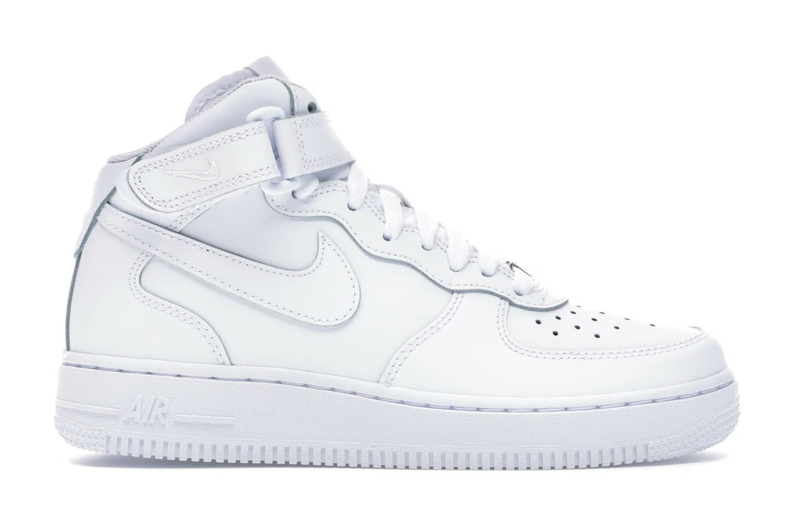 Vue 1 de Nike Air Force 1 Mid White (GS)