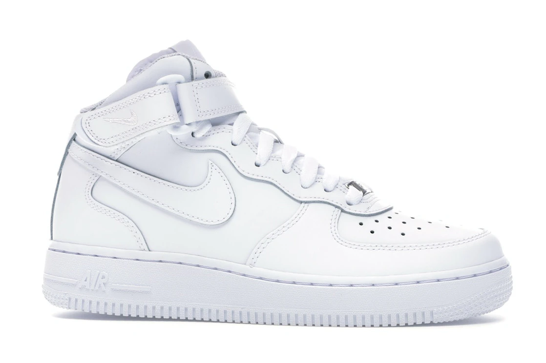 Vue 2 de Nike Air Force 1 Mid White (GS)
